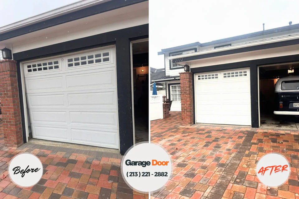 Before and after: garage door repair Farrell, PA